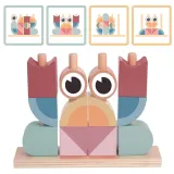 Drewniana układanka Krab w pastelowych kolorach