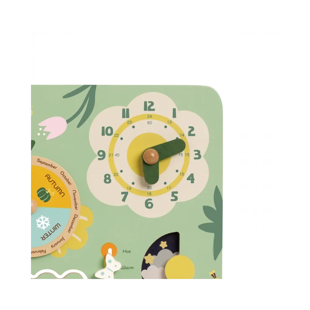 CLASSIC WORLD Drewniana Tablica Manipulacyjna "Mój pierwszy kalendarz" Zegar dla Dzieci