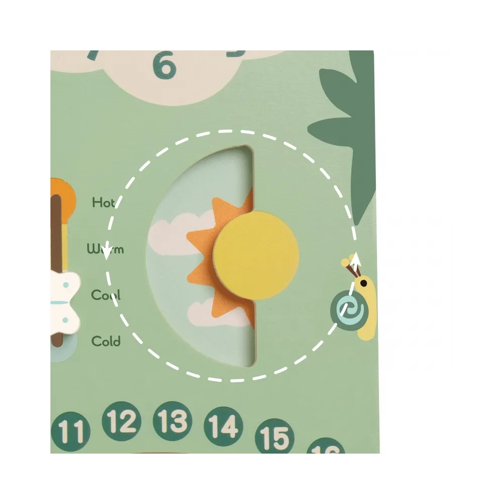 CLASSIC WORLD Drewniana Tablica Manipulacyjna "Mój pierwszy kalendarz" Zegar dla Dzieci