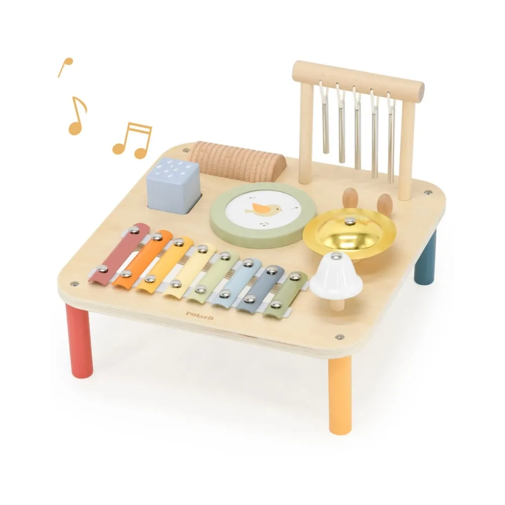 Viga Drewniany Stolik Edukacyjny Muzyczny Sensoryczny 7W1