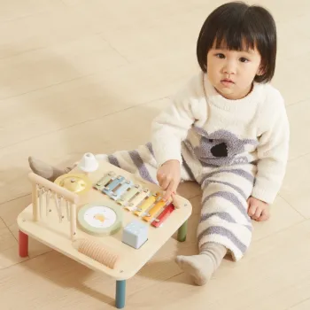 Viga Drewniany Stolik Edukacyjny Muzyczny Sensoryczny 7W1