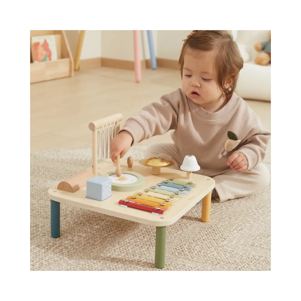 Viga Drewniany Stolik Edukacyjny Muzyczny Sensoryczny 7W1