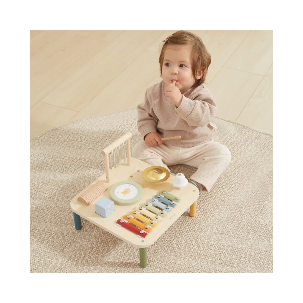 Viga Drewniany Stolik Edukacyjny Muzyczny Sensoryczny 7W1