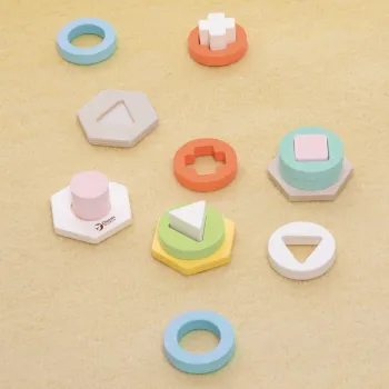 CLASSIC WORLD Sorter Montessori Kształtów i Kolorów Układanka Wieża