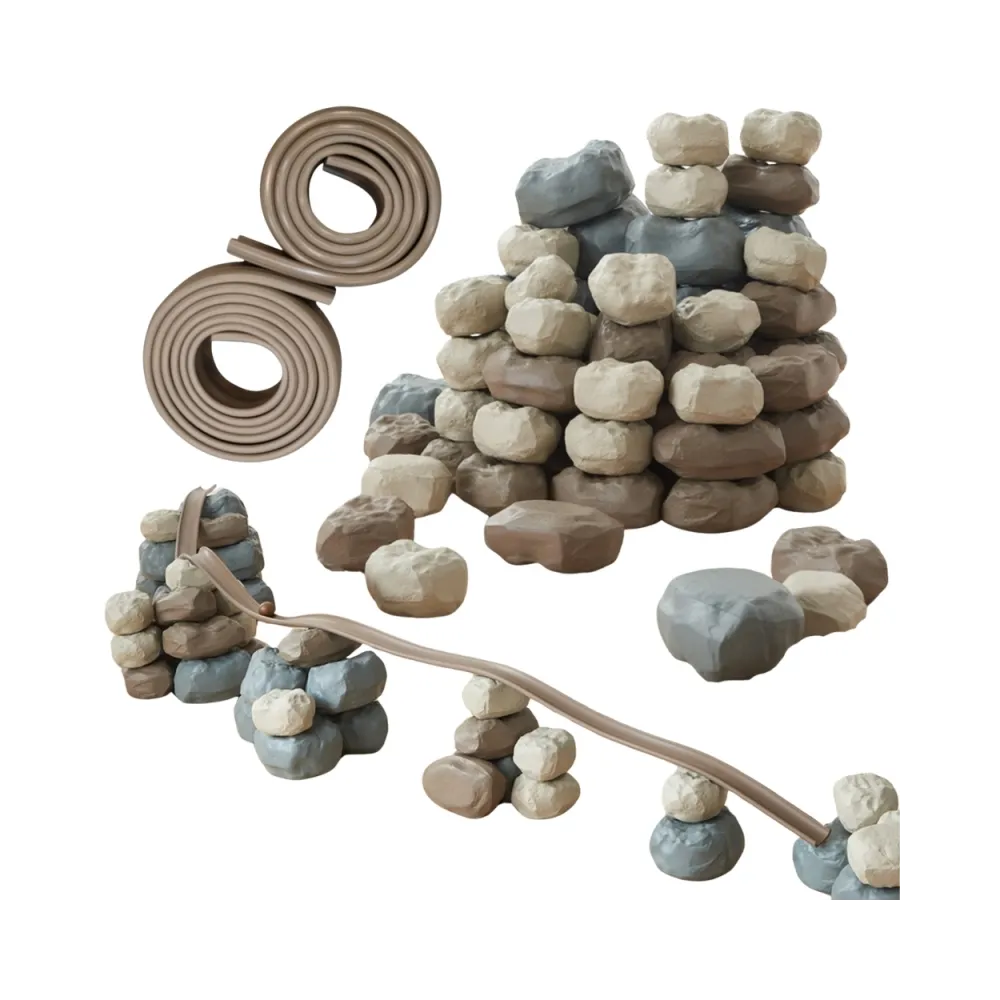 MASTERKIDZ Elastyczny Tor Kulkowy + Gumowe Kamienie Konstrukcyjne 98 el.