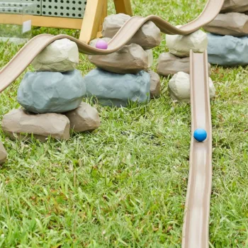 MASTERKIDZ Elastyczny Tor Kulkowy + Gumowe Kamienie Konstrukcyjne 98 el.