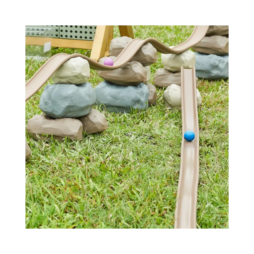 MASTERKIDZ Elastyczny Tor Kulkowy + Gumowe Kamienie Konstrukcyjne 98 el.