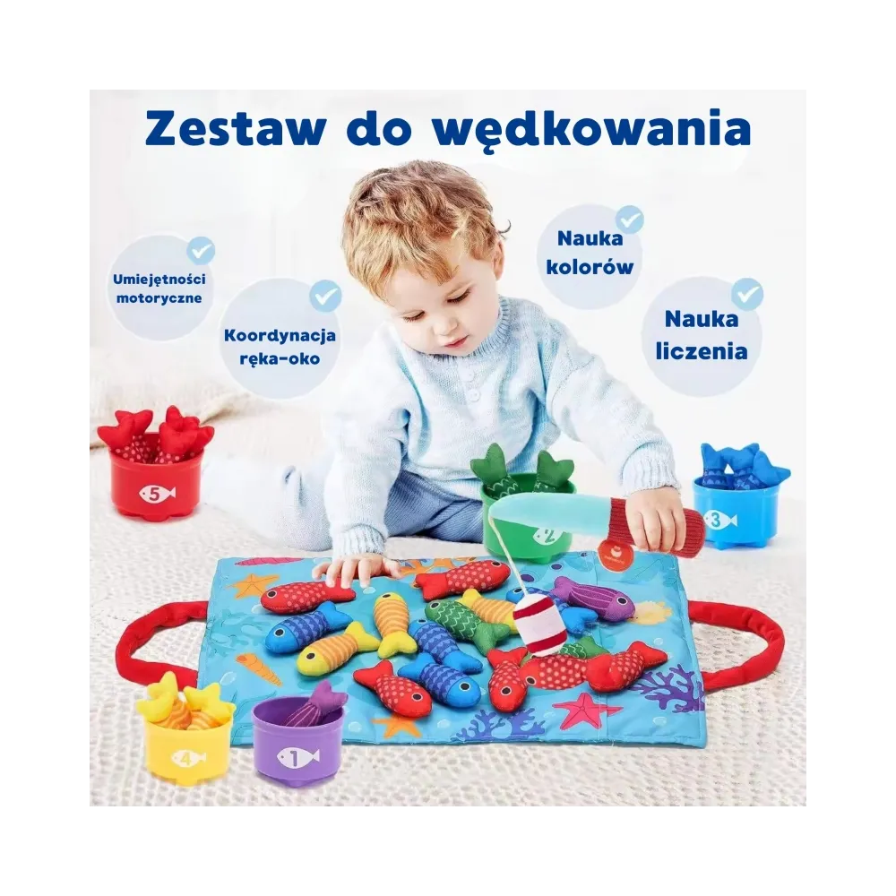 WOOPIE Zestaw Małego Wędkarza Nauka Liczenia 22 El.