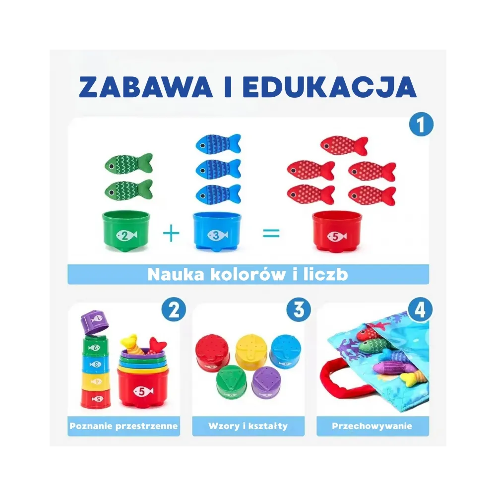 WOOPIE Zestaw Małego Wędkarza Nauka Liczenia 22 El.