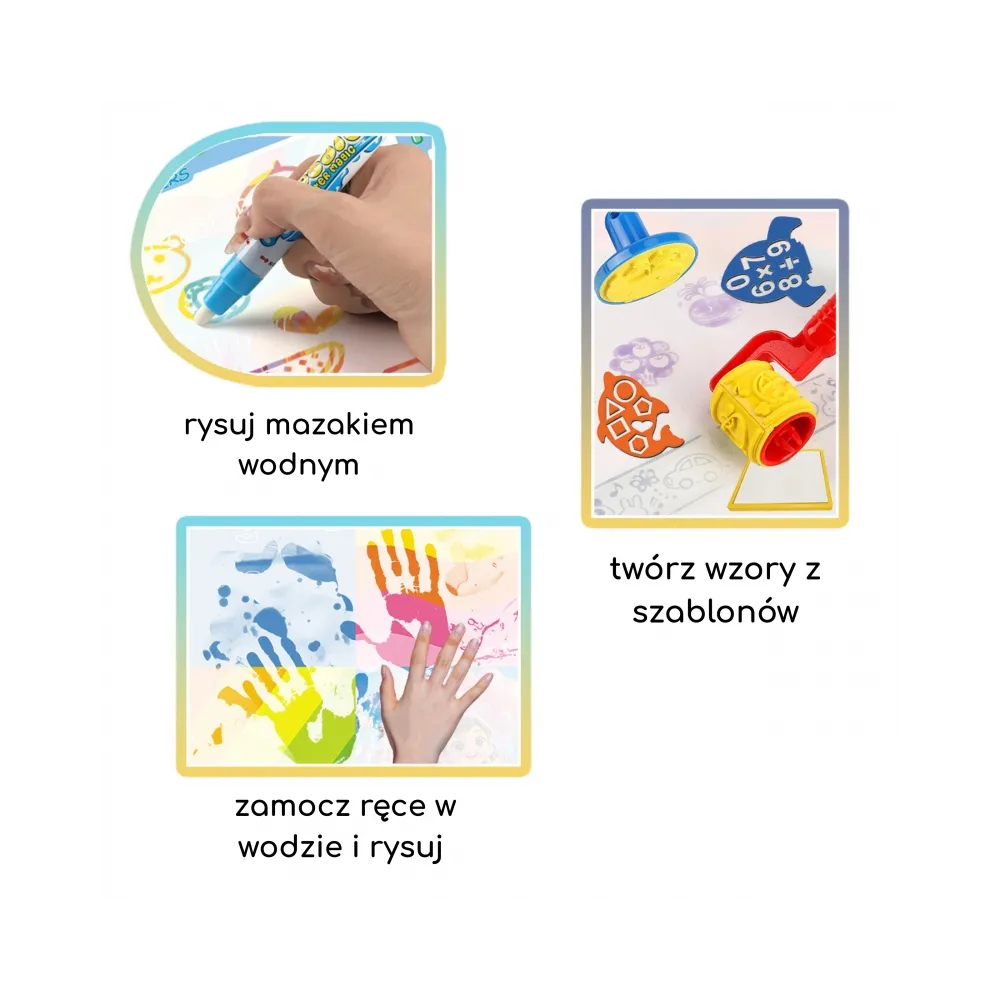 WOOPIE Mata Wodna do Malowania Zestaw Kreatywny z Akcesoriami