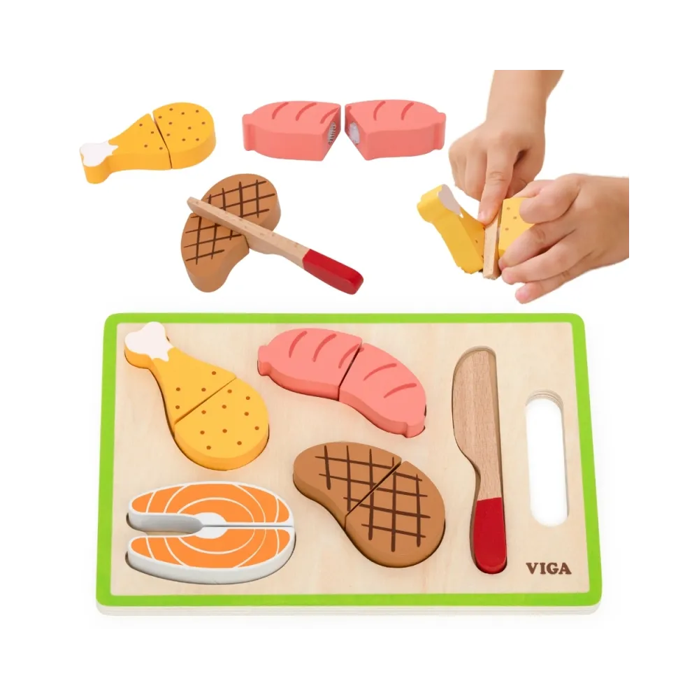 VIGA Zestaw do Krojenia Mięsa – Realistyczna Zabawa w Kuchnię