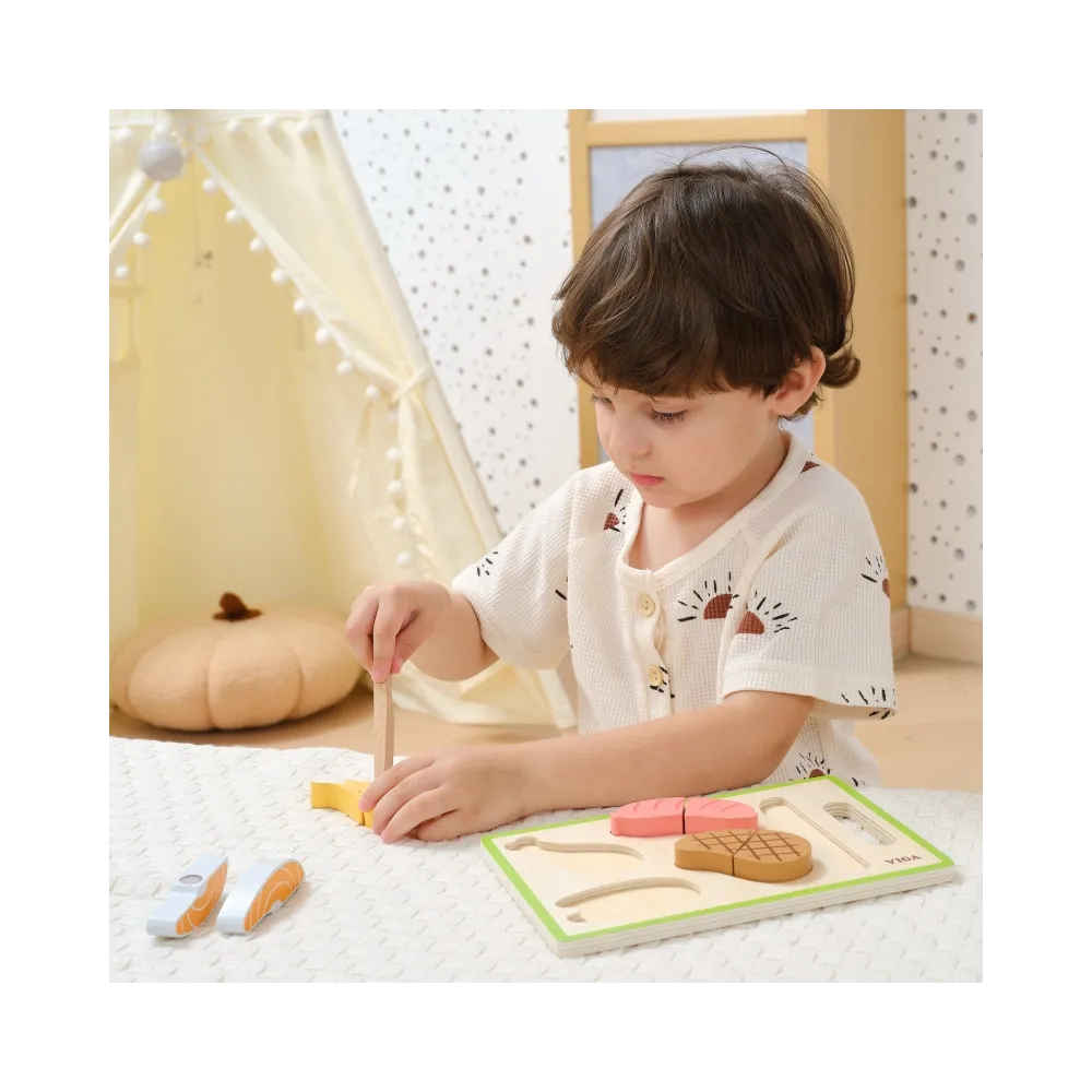 VIGA Zestaw do Krojenia Mięsa – Realistyczna Zabawa w Kuchnię