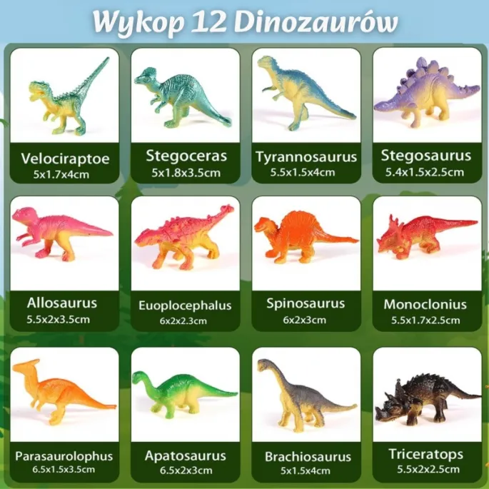 Odkryj 12 prehistorycznych dinozaurów w zabawie