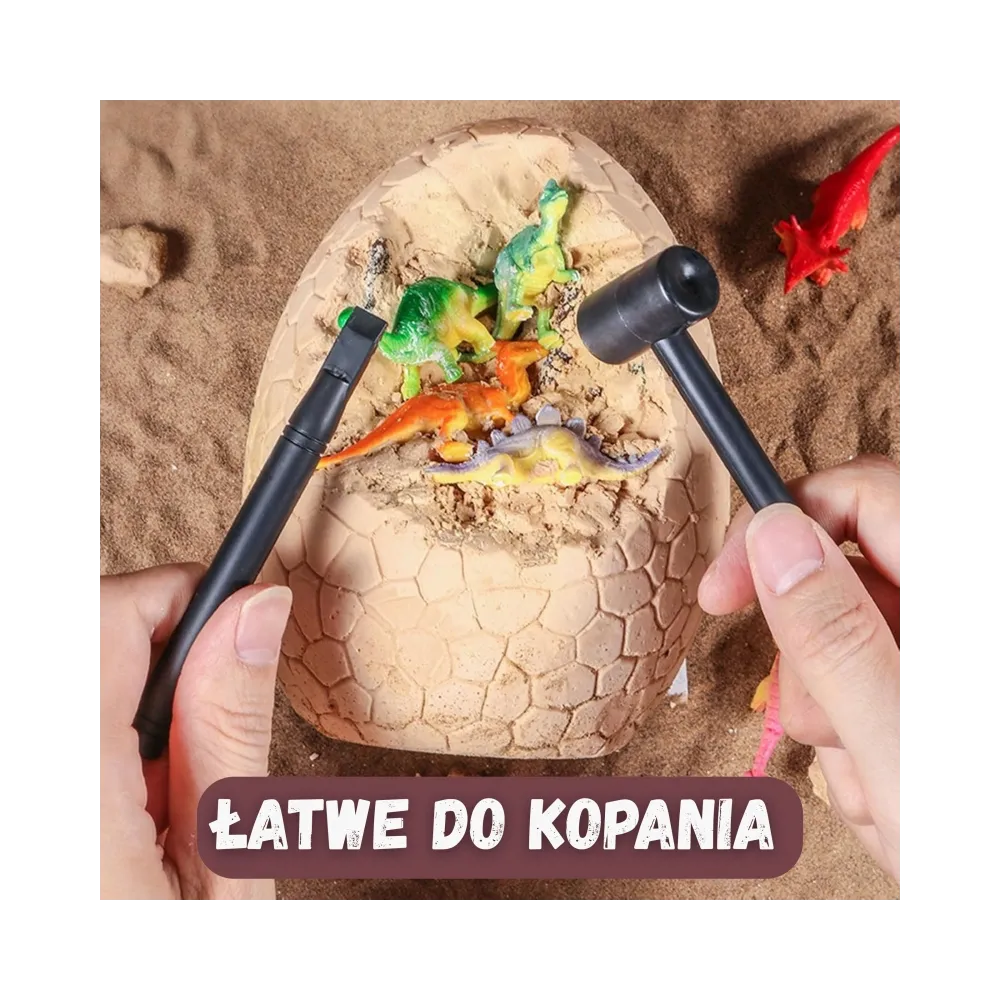 WOOPIE Wykopalisko Jajko Dinozaura Zestaw Archeologa do Rozkopania 12 Dinozaurów