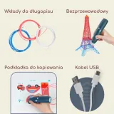 WOOPIE 3D Drukarka-Długopis Pen Bezpieczny Wkłady Usb