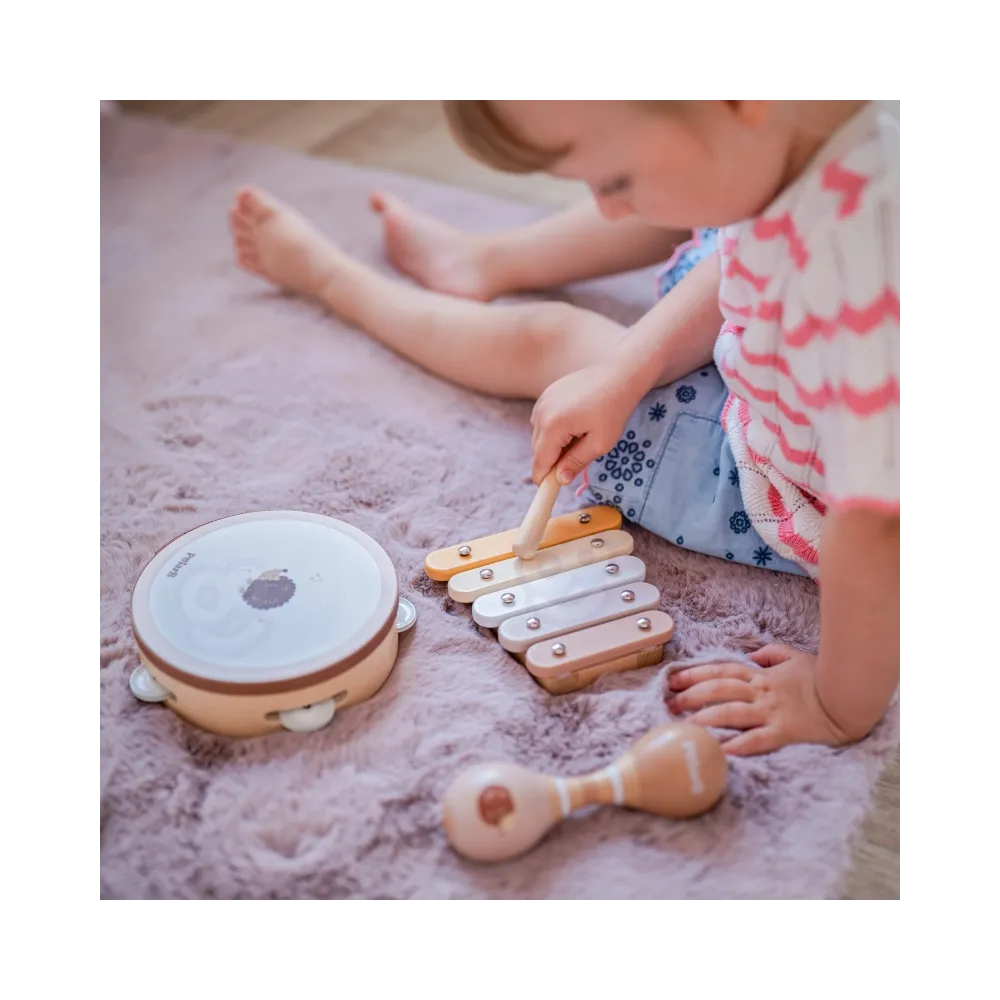 Tamburyn z pastelowymi kolorami dla małych muzyków