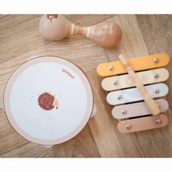 Cymbałki z lakierowanego drewna, bezpieczne dla dzieci