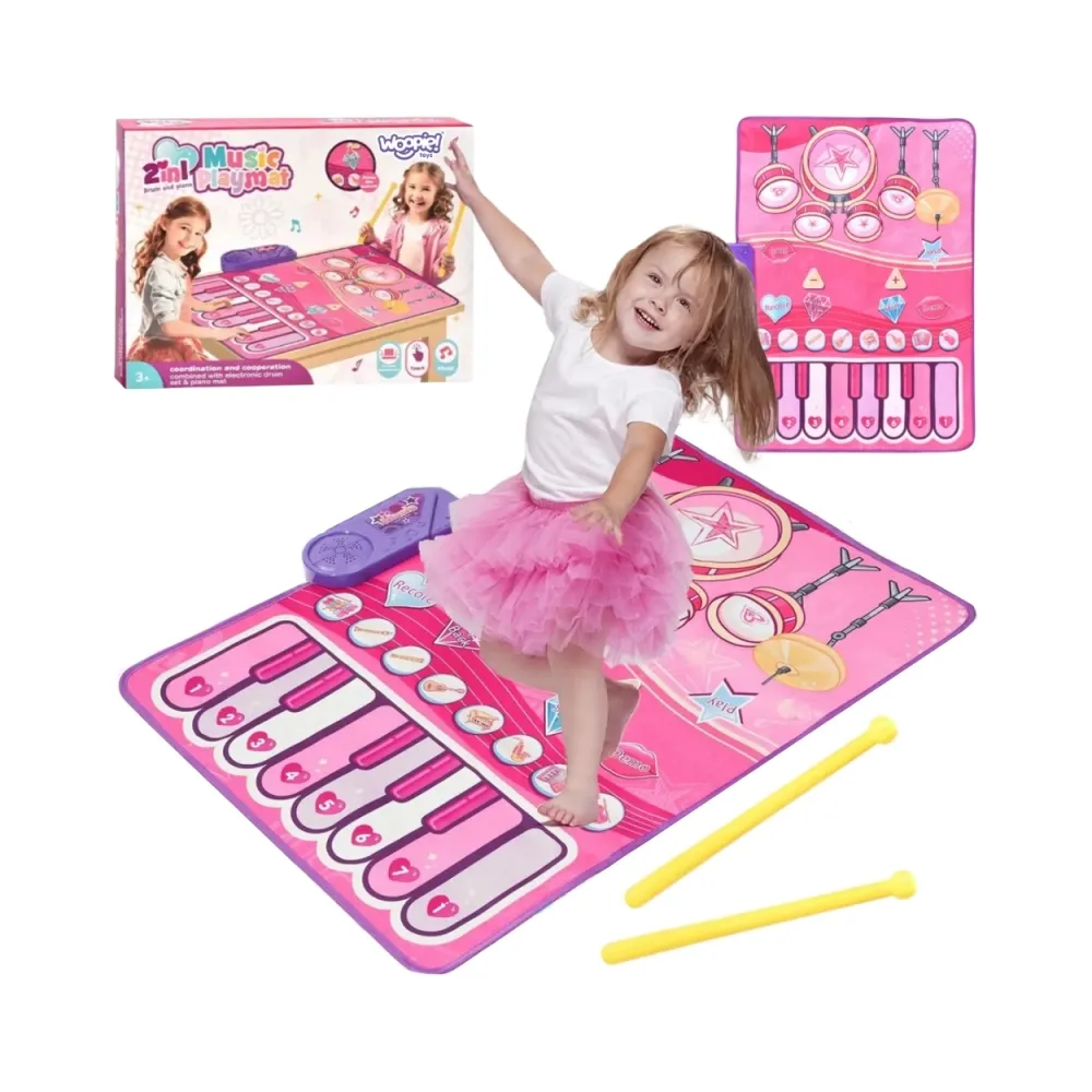 WOOPIE Duża Mata Muzyczna 2w1 Perkusja Interaktywna Pianino