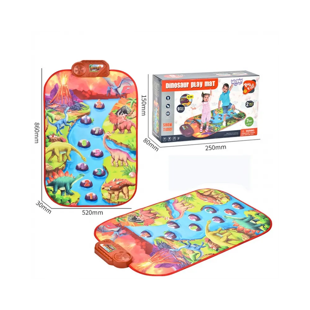 WOOPIE Duża Mata Muzyczna Pianino XL Dinozaury Interaktywna