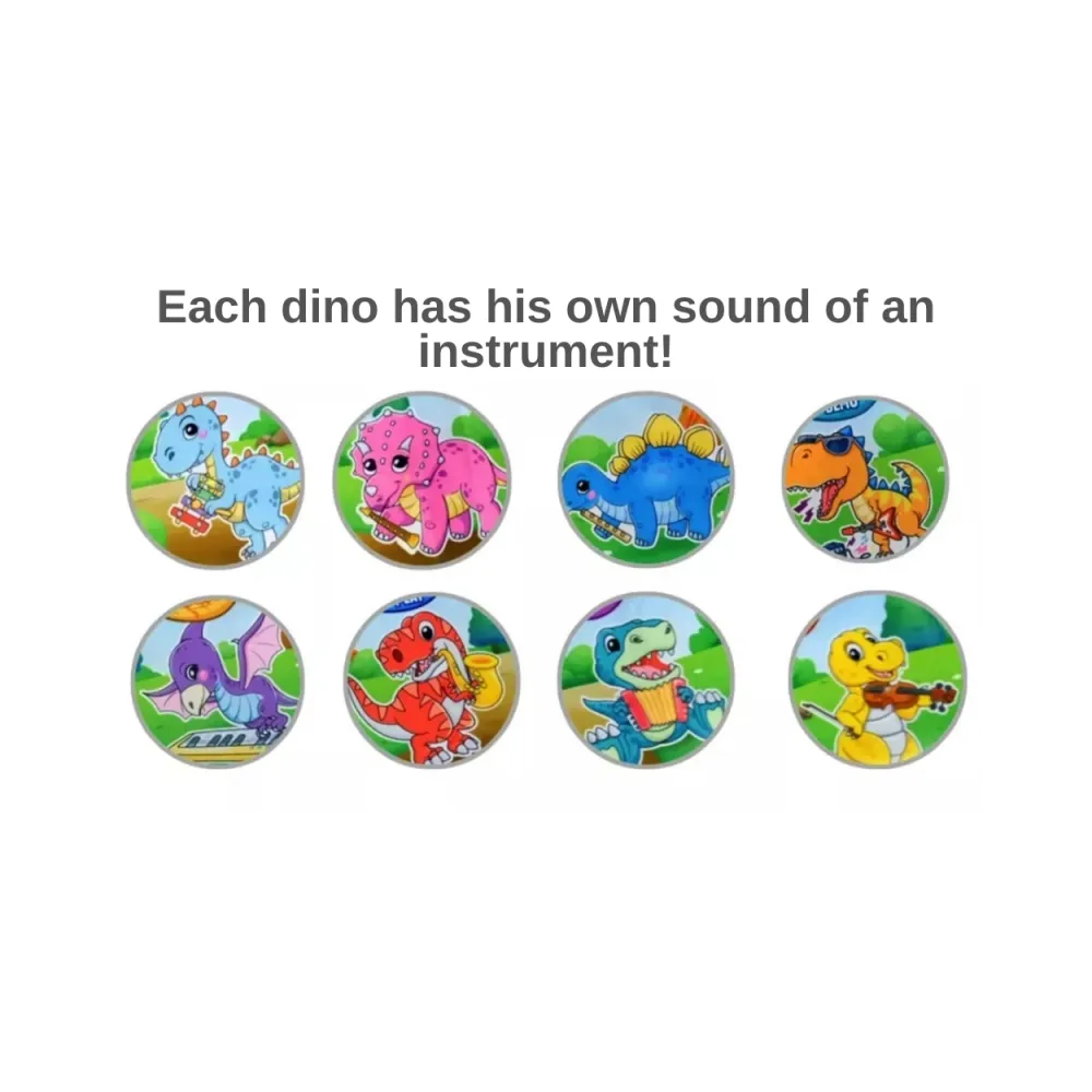 WOOPIE Mata Muzyczna XXL Dinusie 2w1 Pianinko 8 Melodii 110cm