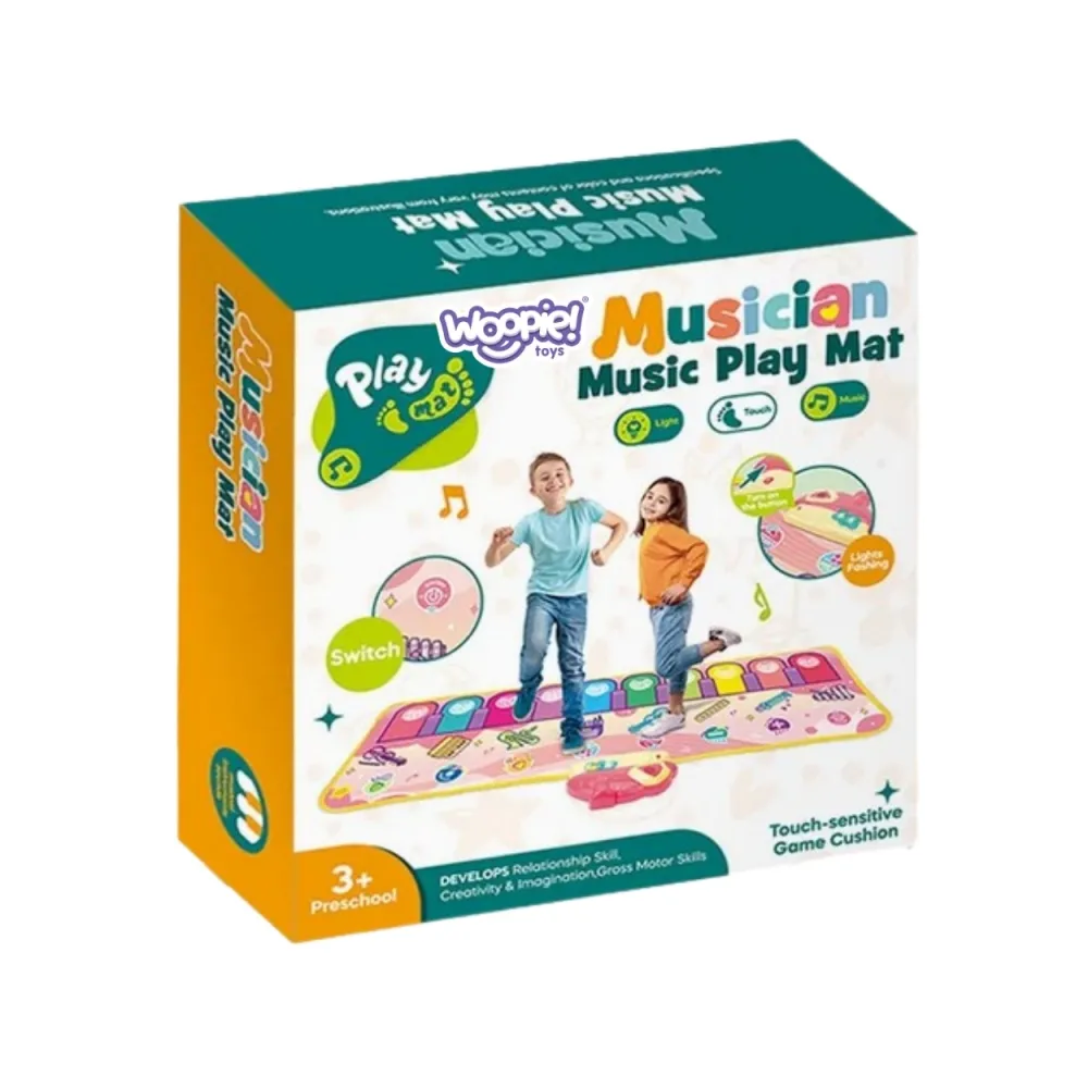 WOOPIE Mata Muzyczna XXL Dinusie 2w1 Pianinko 8 Melodii 110cm