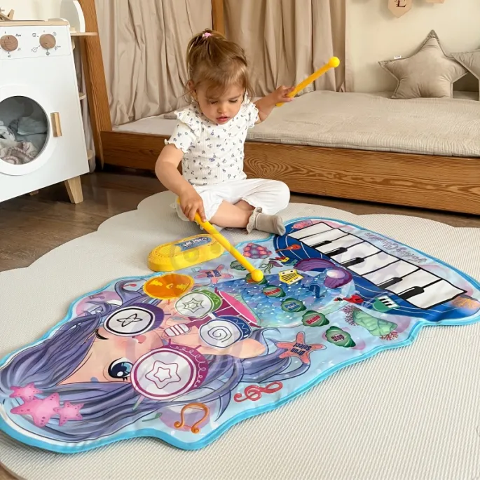 Kolorowa mata do zabawy dla maluchów z miękkiego materiału
