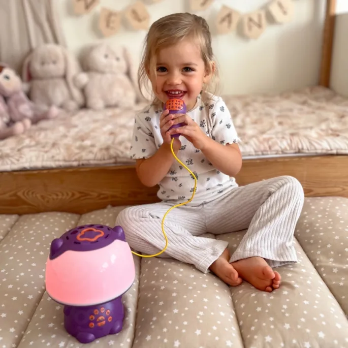 Kolorowa lampka RGB z mikrofonem do karaoke