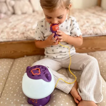 WOOPIE Multifunkcyjna Lampka RGB Głośnik Bluetooth Karaoke Modulator Głosu Karta SD Fioletowa