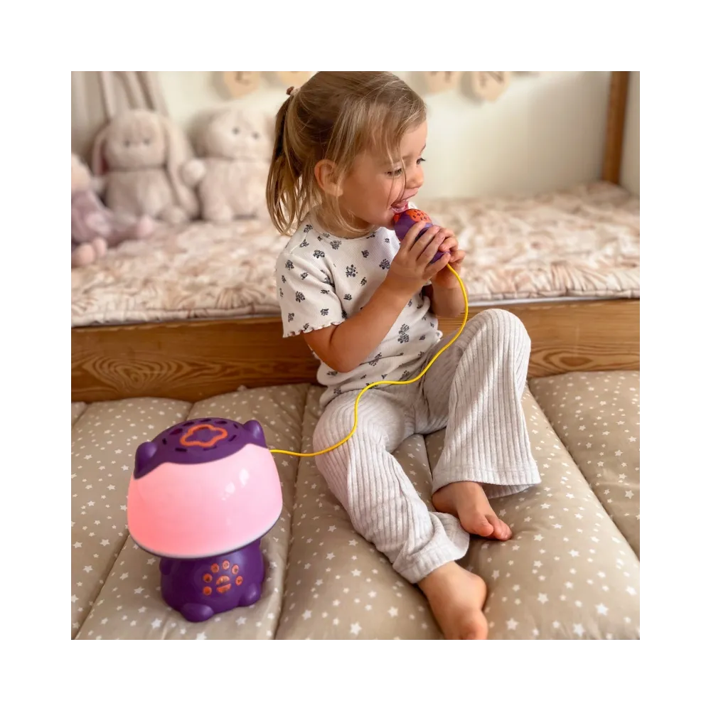 WOOPIE Multifunkcyjna Lampka RGB Głośnik Bluetooth Karaoke Modulator Głosu Karta SD Fioletowa