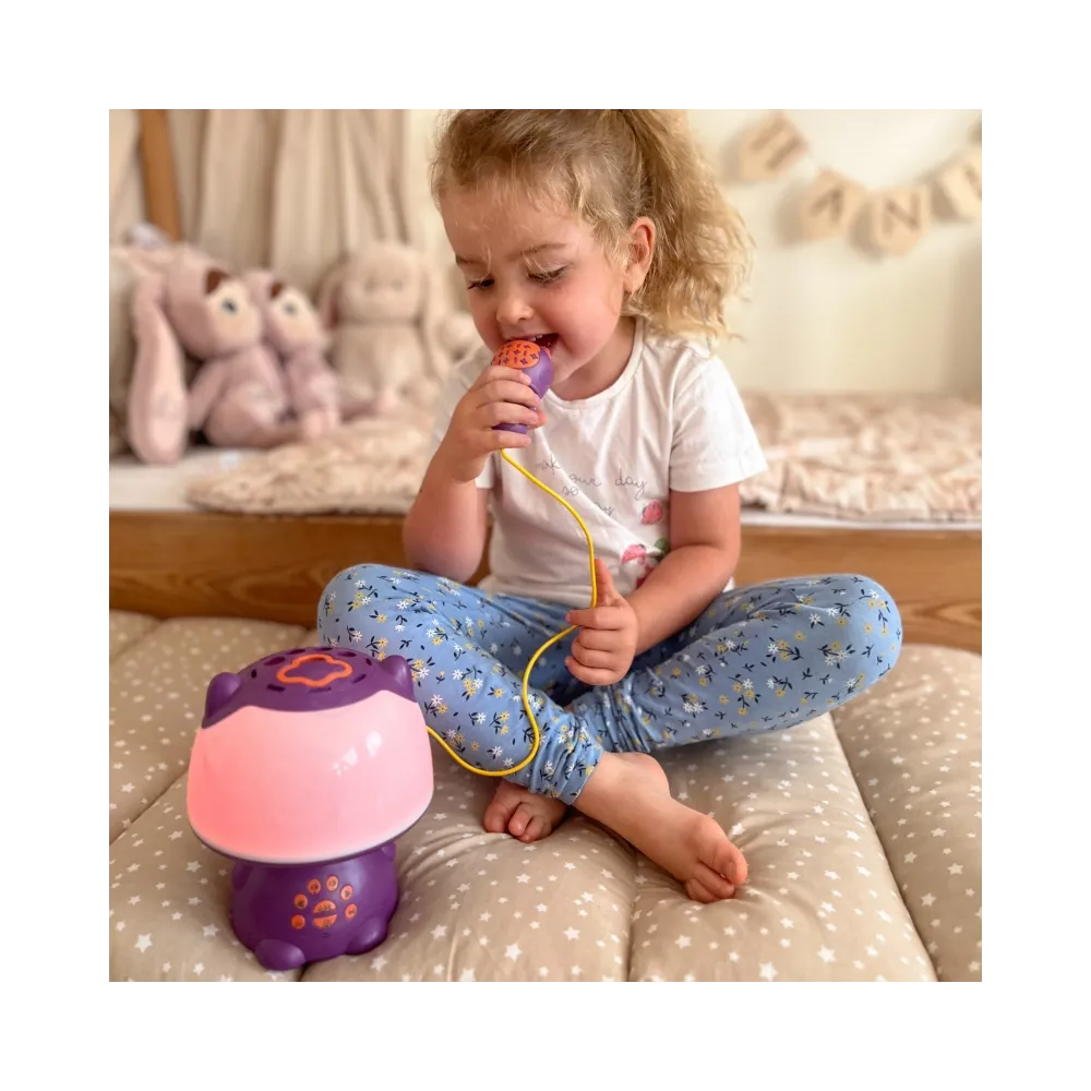 WOOPIE Multifunkcyjna Lampka RGB Głośnik Bluetooth Karaoke Modulator Głosu Karta SD Fioletowa