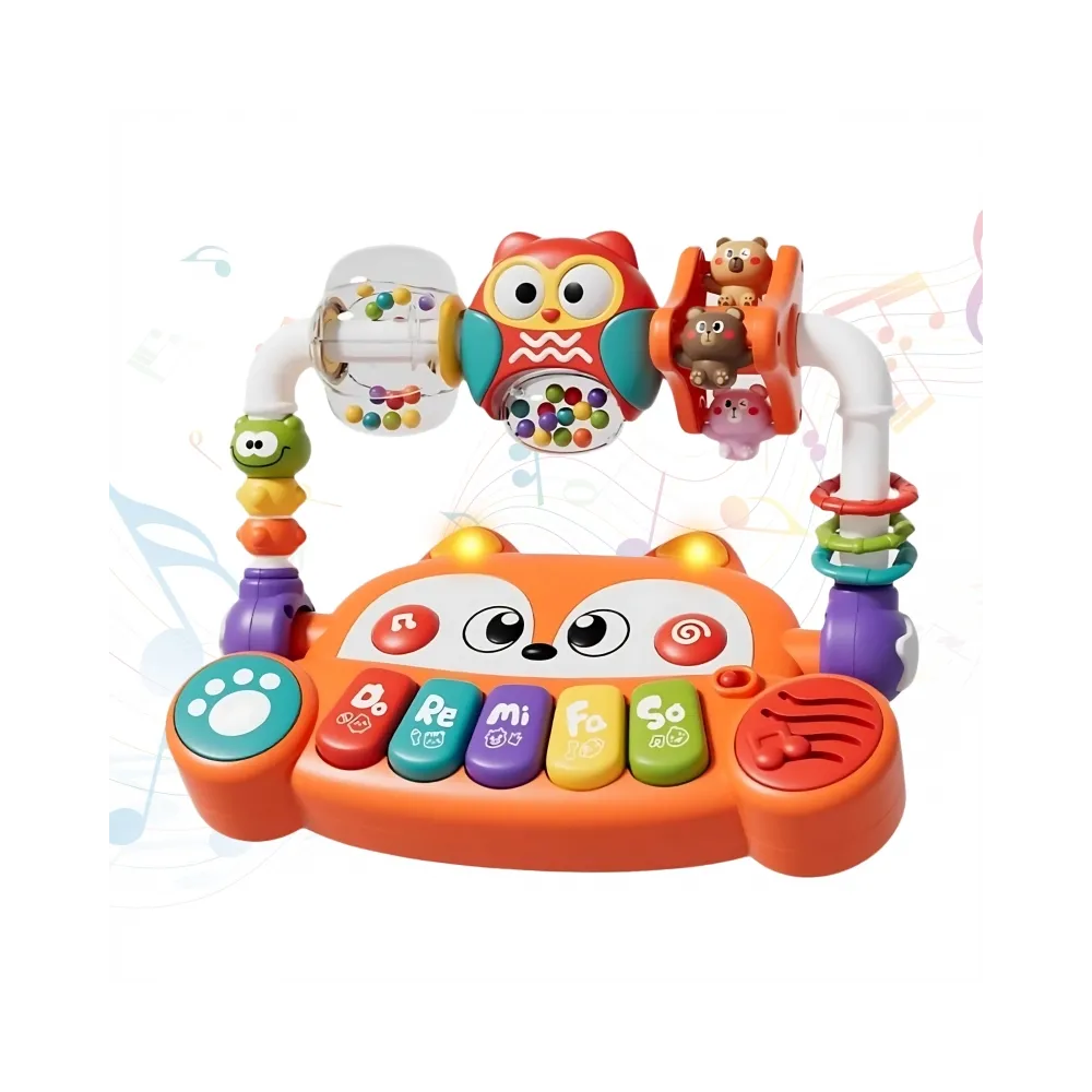 WOOPIE BABY Interaktywne Pianino Edukacyjne Sensoryczne Lisek LED Grzechotki