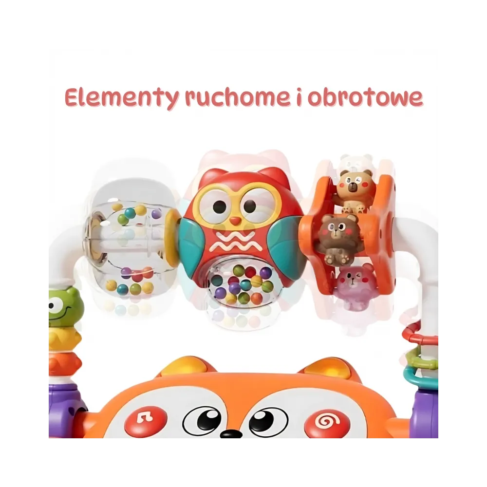WOOPIE BABY Interaktywne Pianino Edukacyjne Sensoryczne Lisek LED Grzechotki