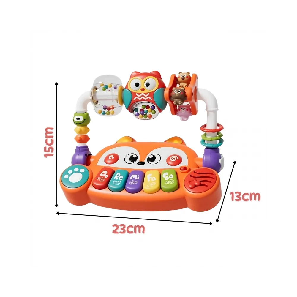 WOOPIE BABY Interaktywne Pianino Edukacyjne Sensoryczne Lisek LED Grzechotki