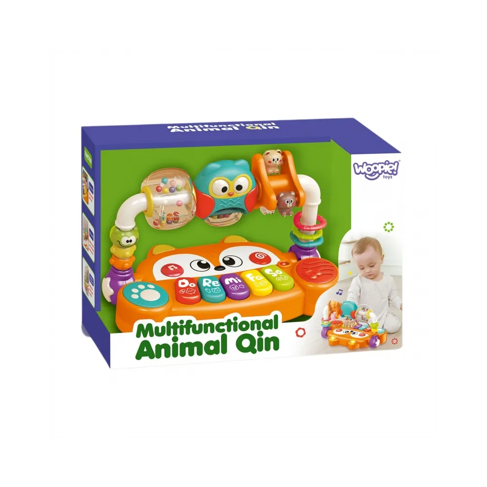 WOOPIE BABY Interaktywne Pianino Edukacyjne Sensoryczne Lisek LED Grzechotki