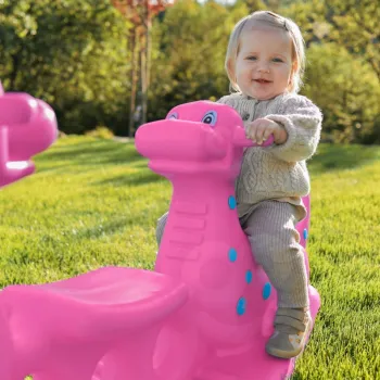 Ergonomiczny bujak w kształcie dinozaura z bezpiecznymi uchwytami