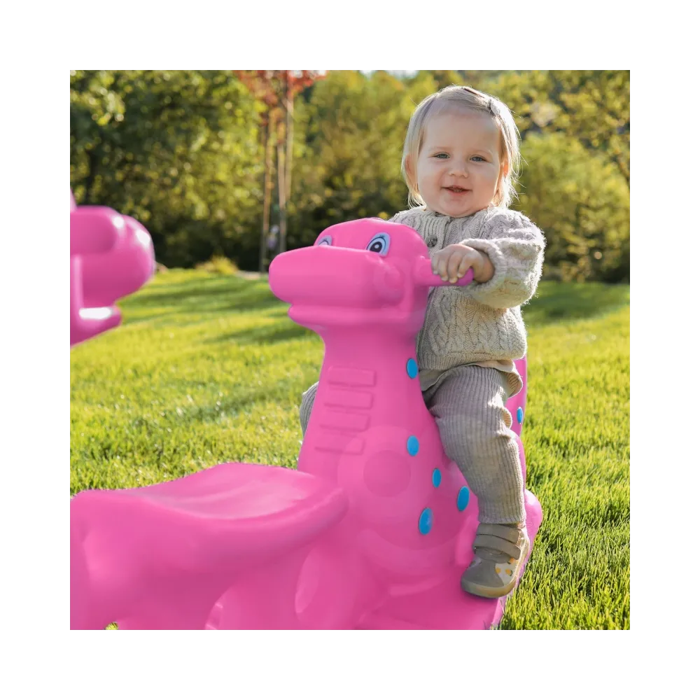 Ergonomiczny bujak w kształcie dinozaura z bezpiecznymi uchwytami