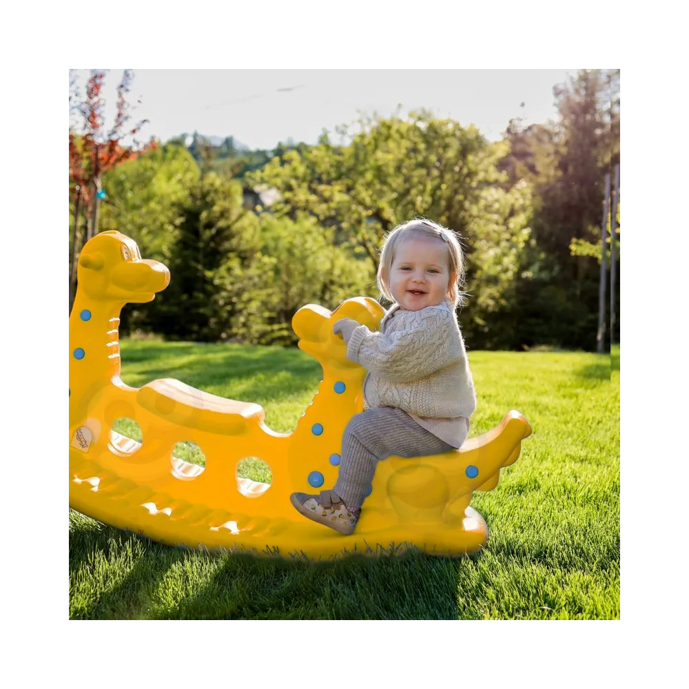 Huśtawka dinozaur wspierająca rozwój dzieci