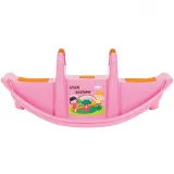 Różowy bujak wieloosobowy dla dzieci do zabawy w ogrodzie