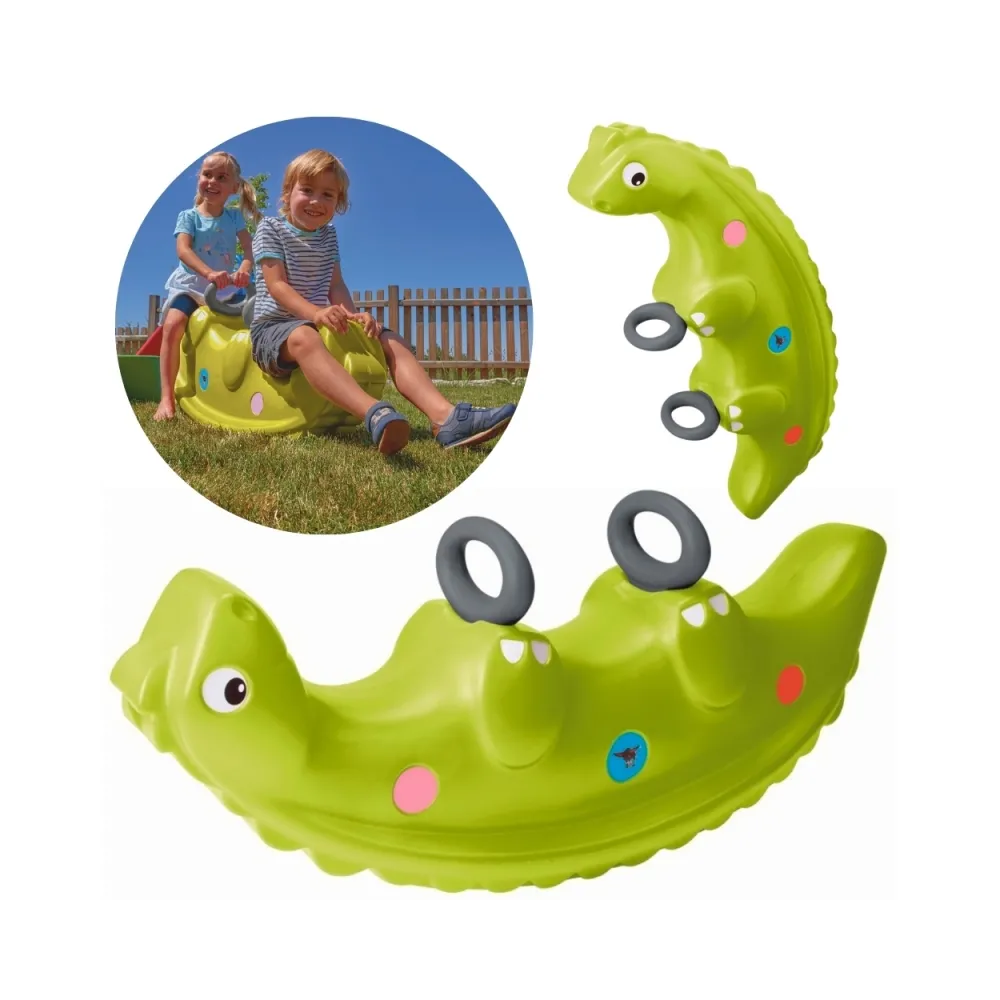 Dwustronna huśtawka dla dzieci w kształcie dinozaura