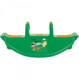 Zielony bujak WOOPIE dla dzieci w trakcie zabawy