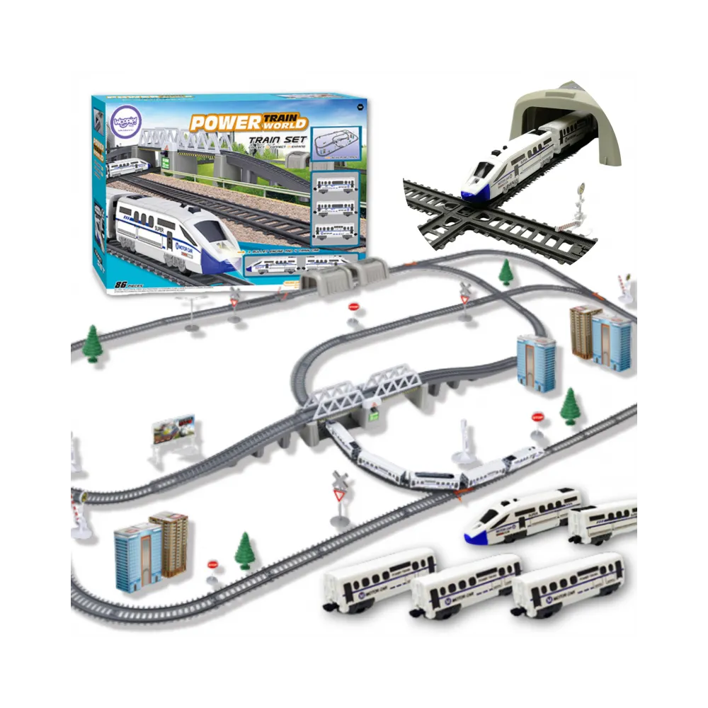 WOOPIE Kolejka Elektryczna Ogromny 914 cm Tor Most Tunel 86 el.