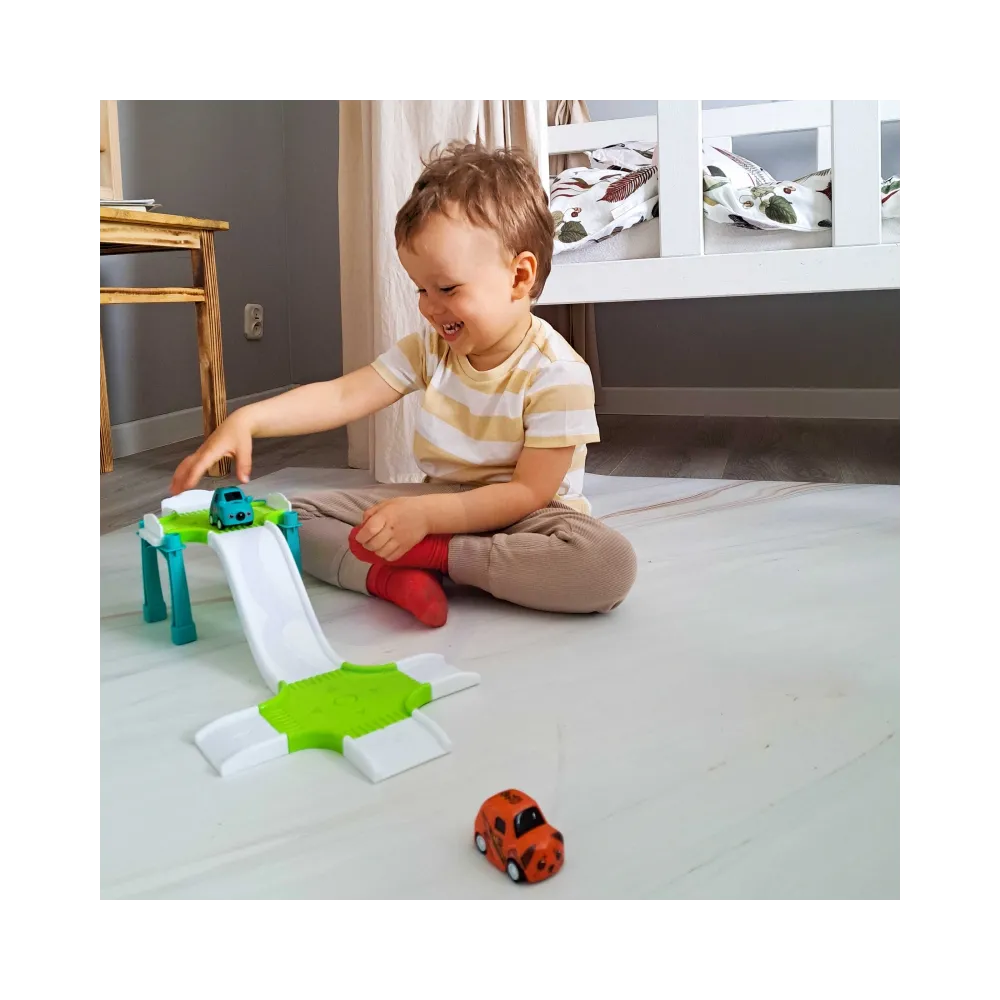 WOOPIE Tor Parking Garaż Samochodowy Zestaw Stacja Paliw Znaki Drogowe + 3 Auta