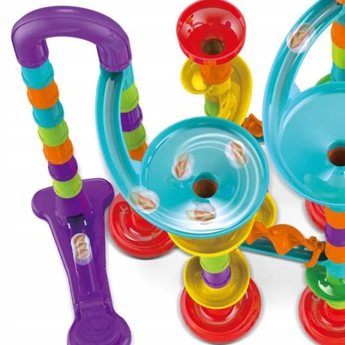 Kolorowy tor z kulkami do zabawy dla dzieci