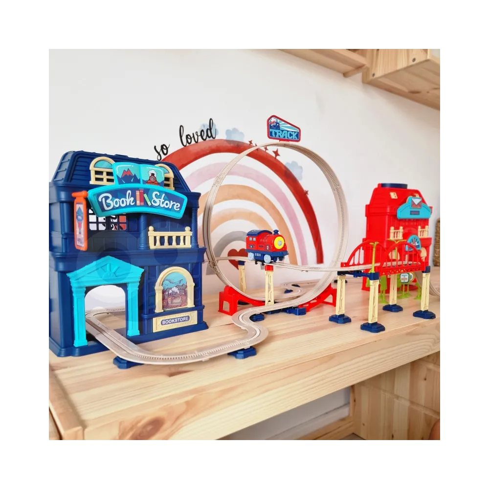 Walizka jako element torowiska kolejki elektrycznej