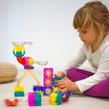 WOOPIE Klocki Magnetyczne Tor Kulkowy Kulodrom 89 el.