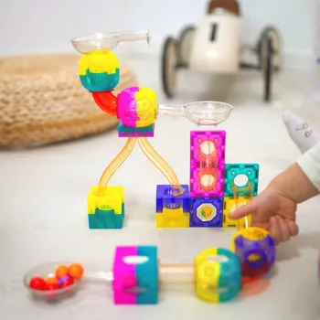 WOOPIE Klocki Magnetyczne Tor Kulkowy Kulodrom 89 el.