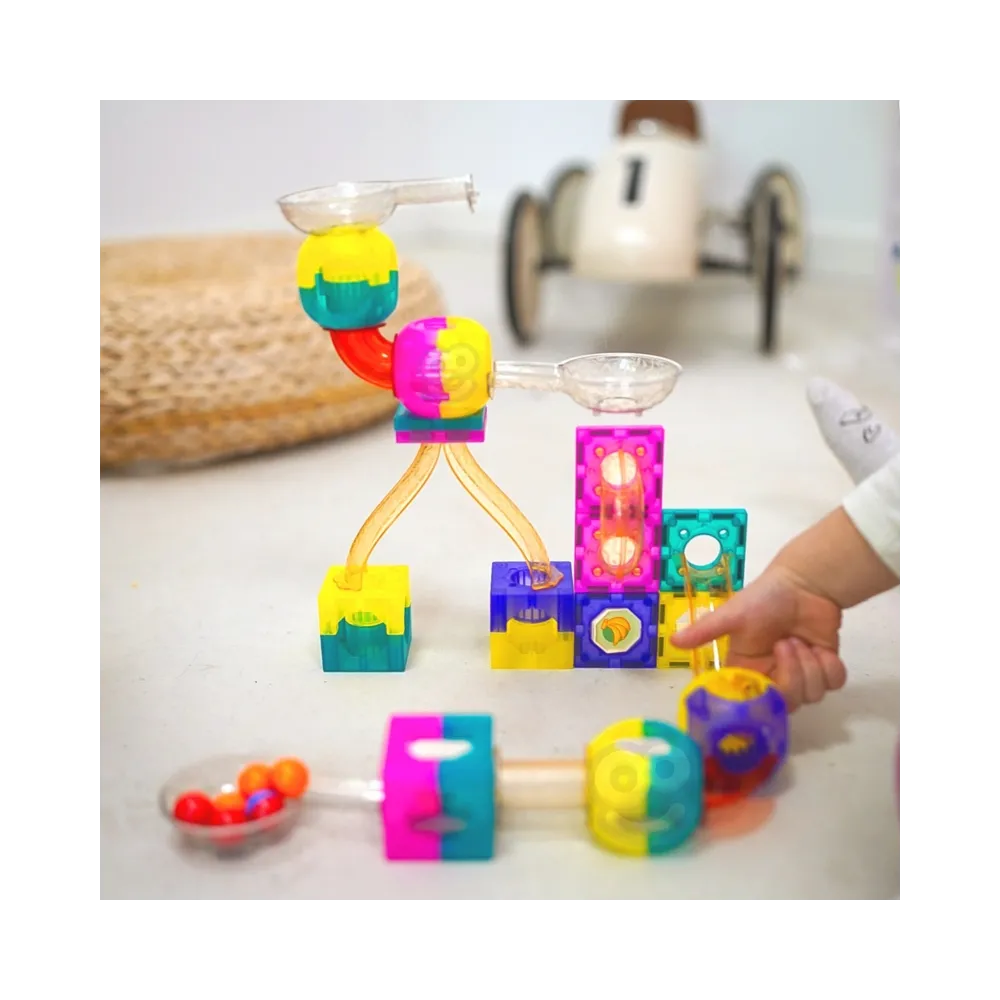 WOOPIE Klocki Magnetyczne Tor Kulkowy Kulodrom 89 el.