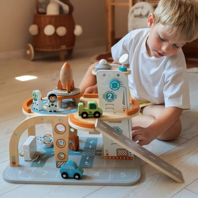 Zestaw kosmiczny z rakietą i ufoludkiem