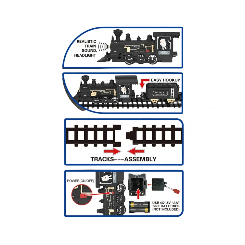 WOOPIE Pociąg Lokomotywa Zestaw XXL Tor 403 cm