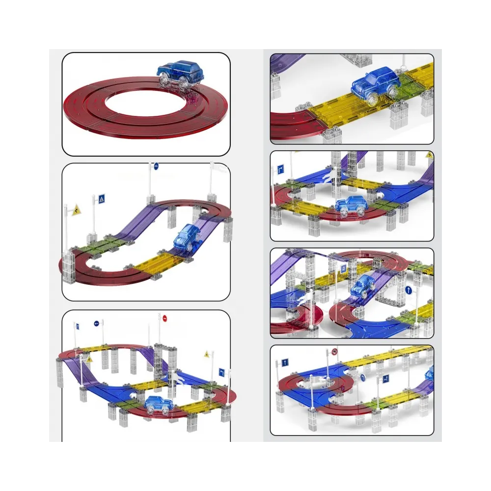 WOOPIE Magnetyczny Tor Samochodowy Wyścigowy + Autko 76 el.